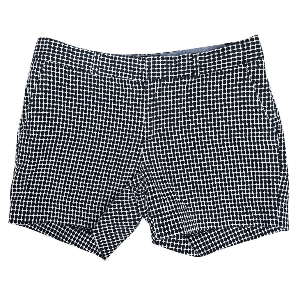Banana Republic Womens 6P Black & White Checkered Shorts With Pockets